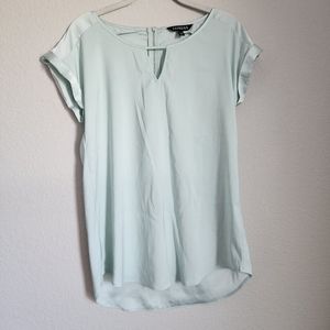 Express Pastel Mint Keyhole Blouse